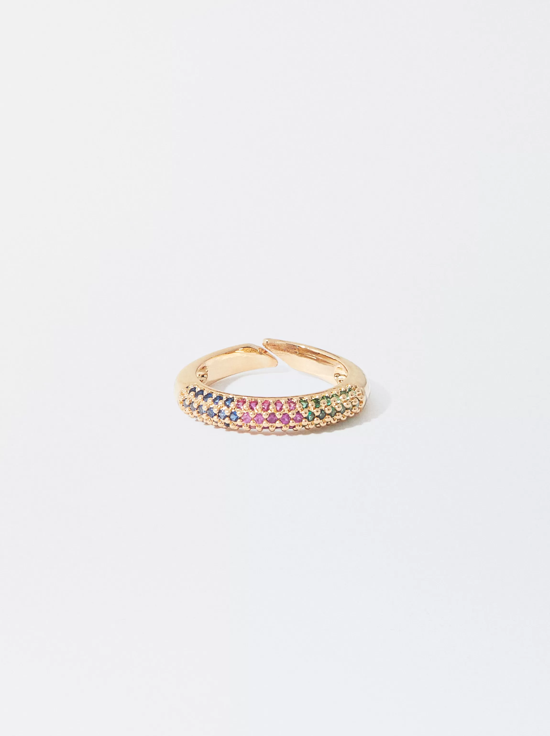 Mujer PARFOIS Anillos*Anillo Dorado Con Circonitas Multicolor Multicor