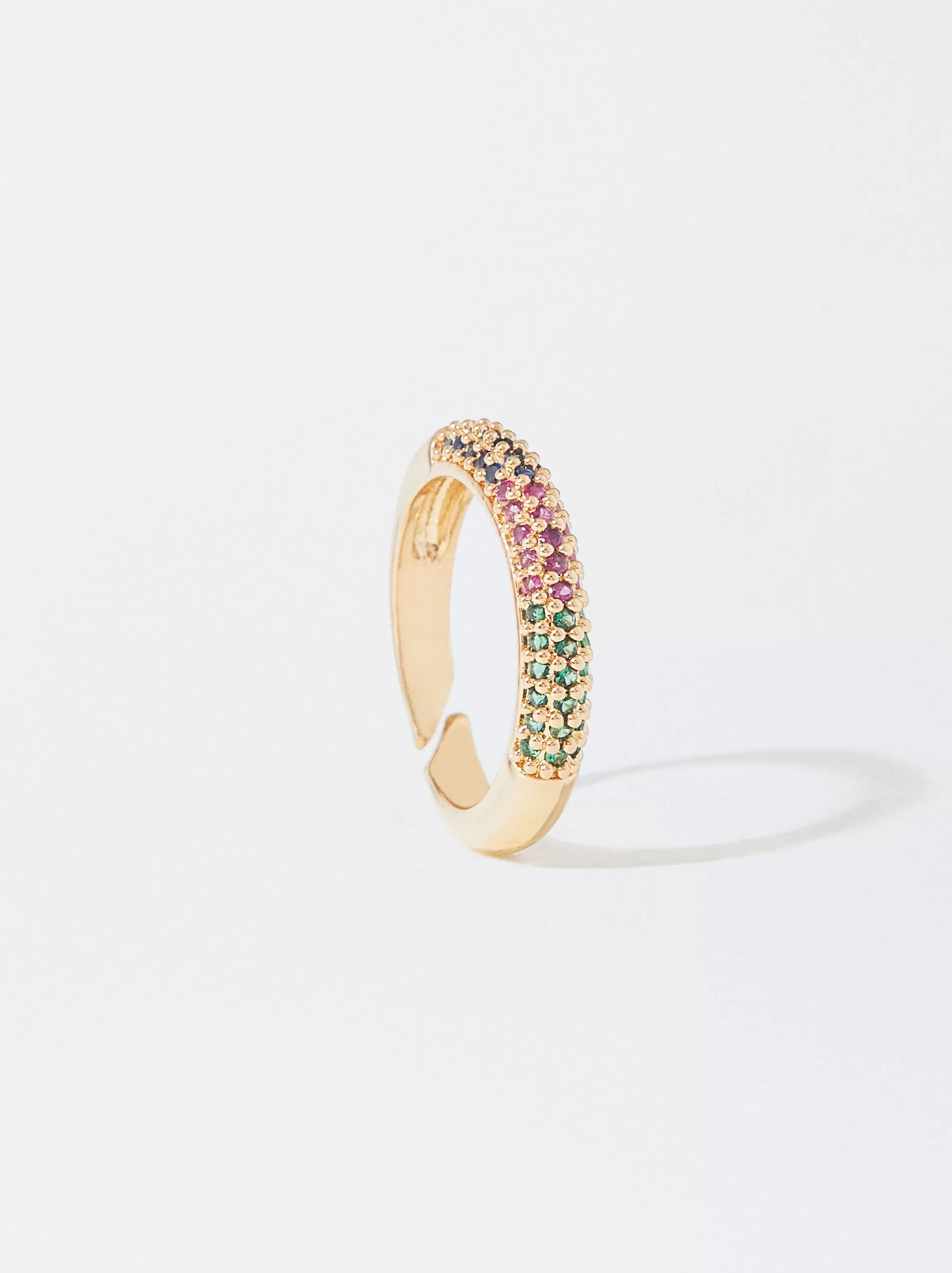 Mujer PARFOIS Anillos*Anillo Dorado Con Circonitas Multicolor Multicor