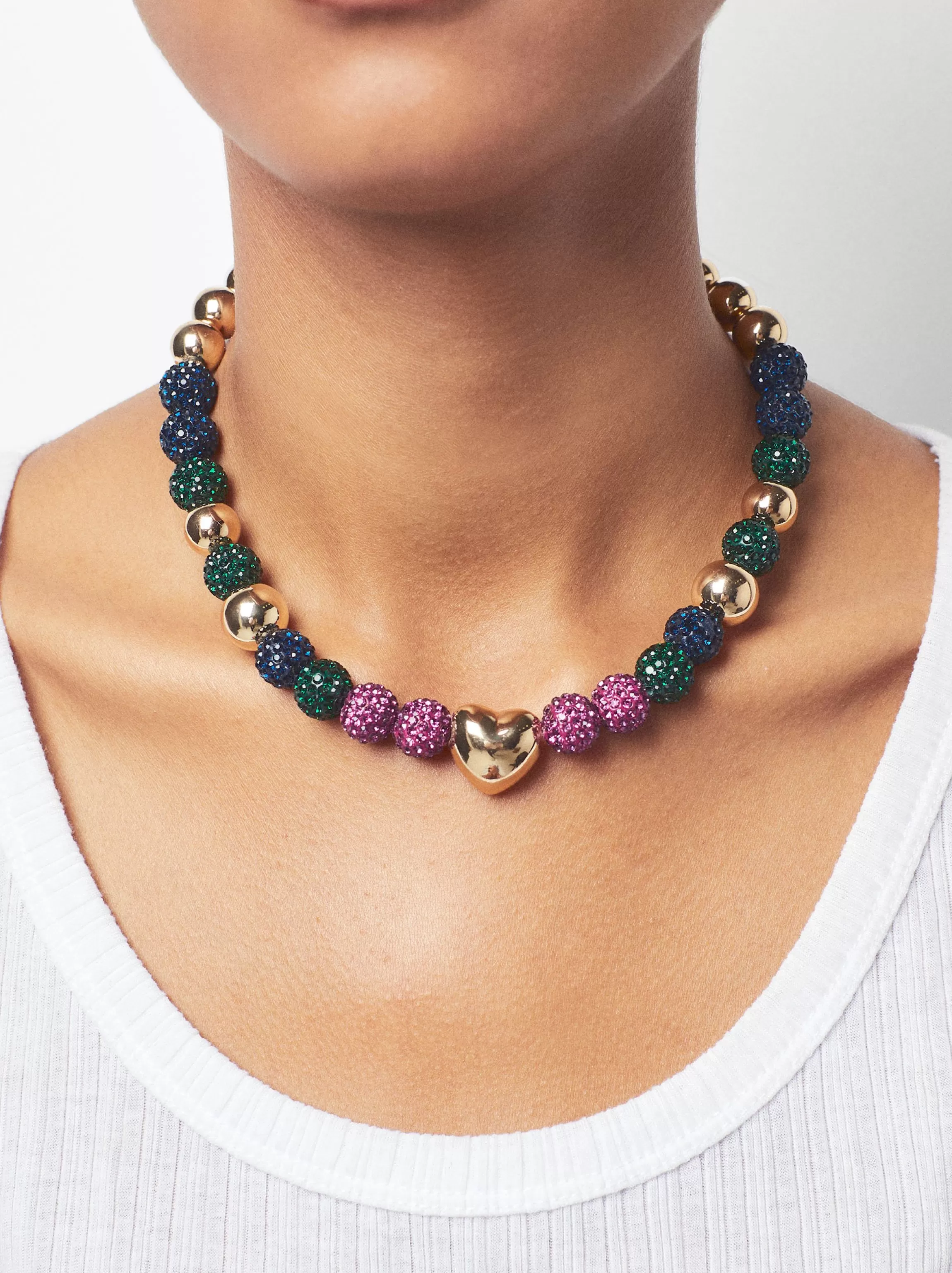 Mujer PARFOIS Collares cortos*Collar Corazón Con Cristales Multicolor Multicor