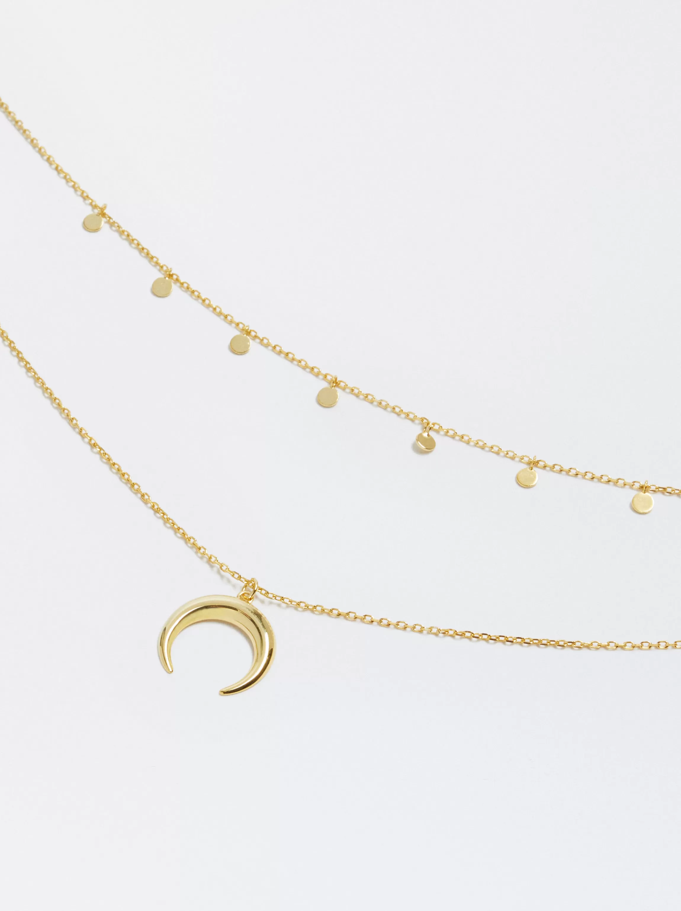 Mujer PARFOIS Collares cortos*Collar Corto De Plata 925 Con Cuerno Dorado