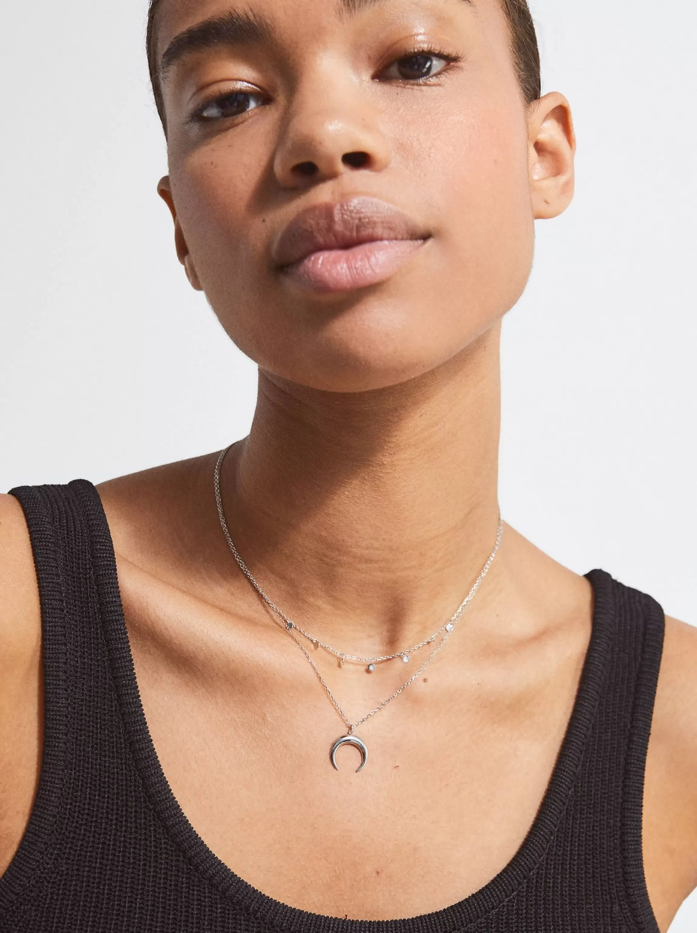 Mujer PARFOIS Collares cortos*Collar Corto De Plata 925 Con Cuerno Plateado