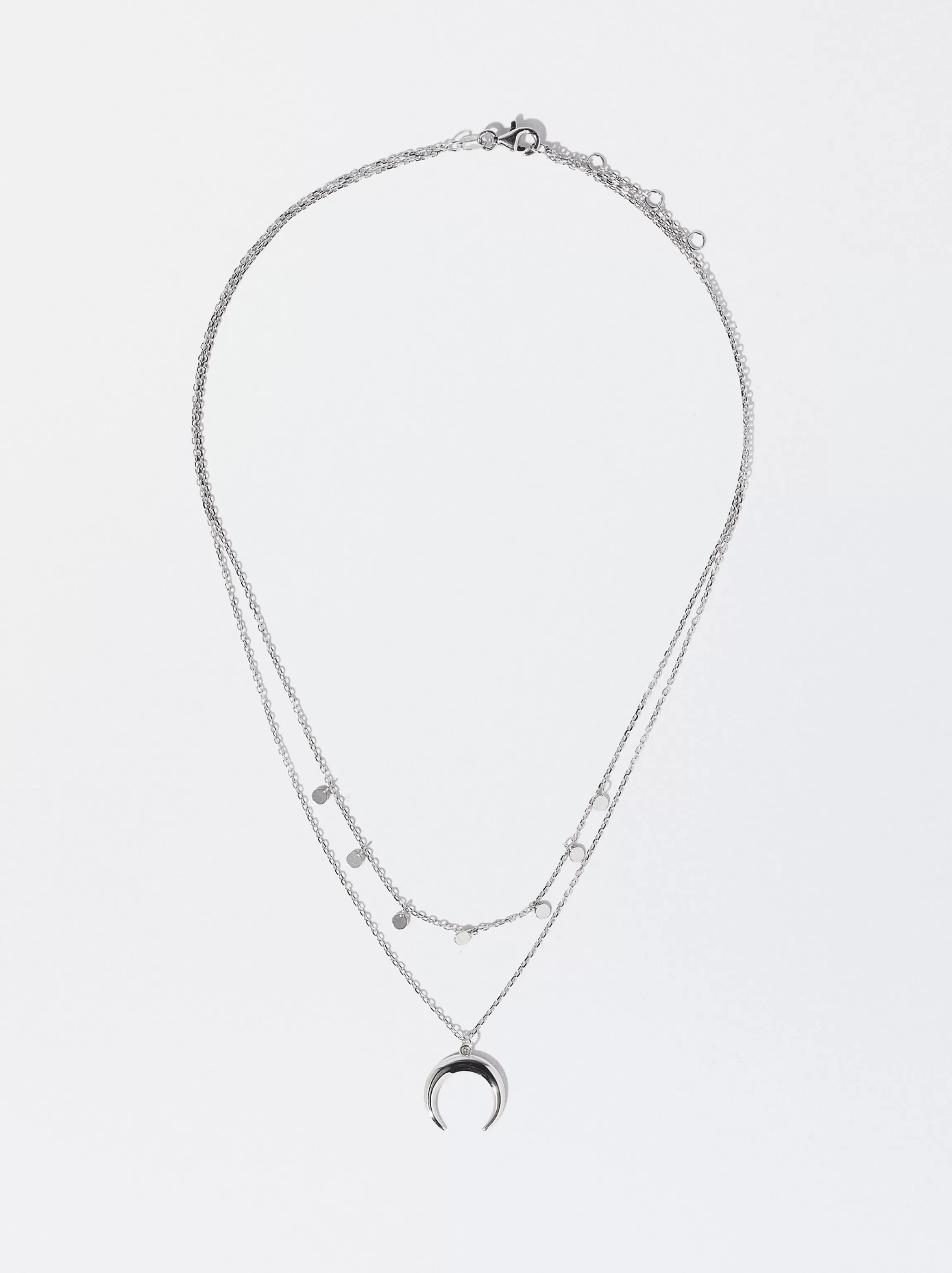 Mujer PARFOIS Collares cortos*Collar Corto De Plata 925 Con Cuerno Plateado