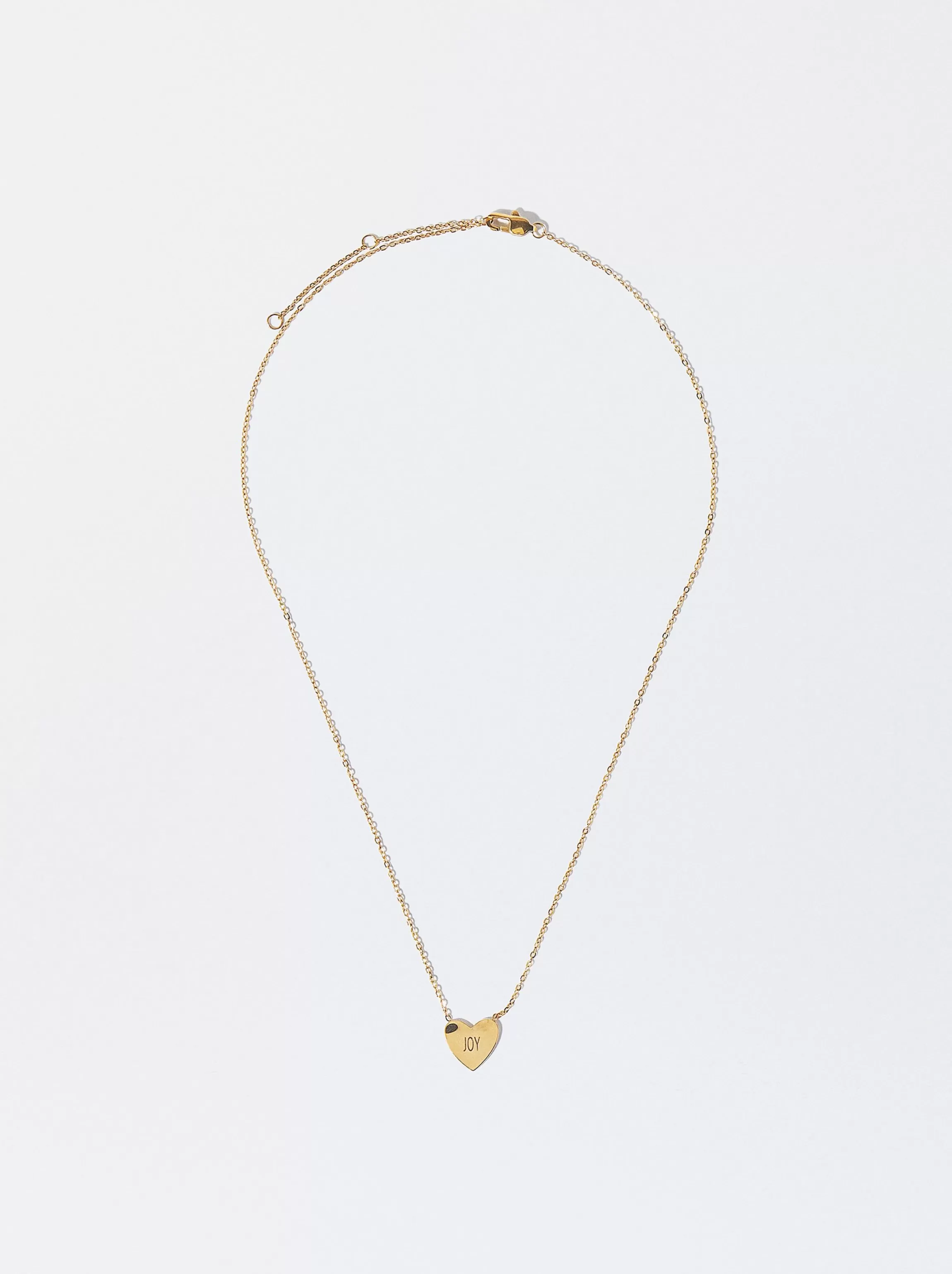 Mujer PARFOIS Collares cortos*Collar De Acero Corazón Personalizable Dorado