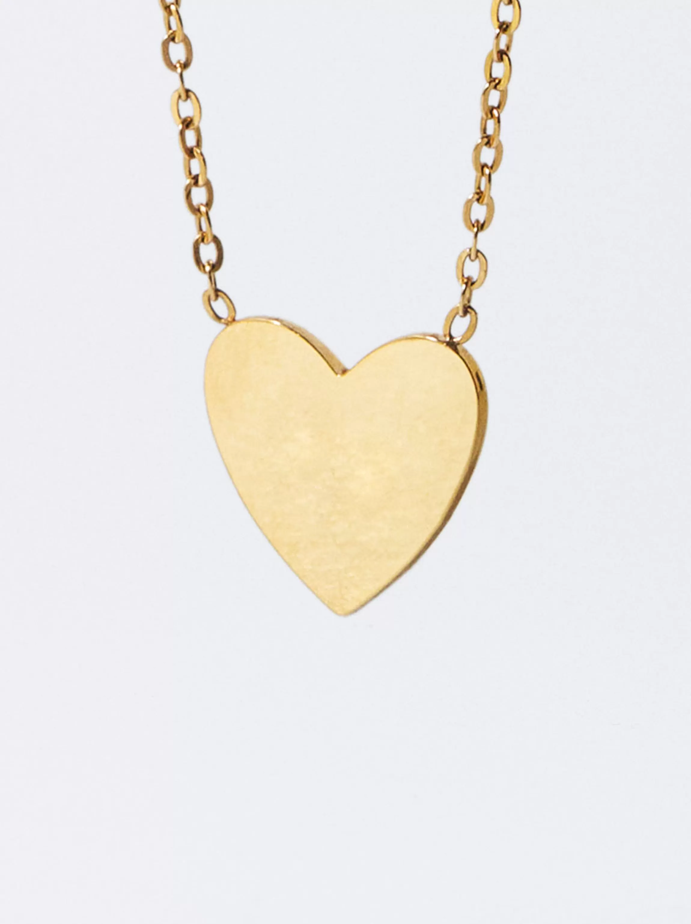 Mujer PARFOIS Collares cortos*Collar De Acero Corazón Personalizable Dorado