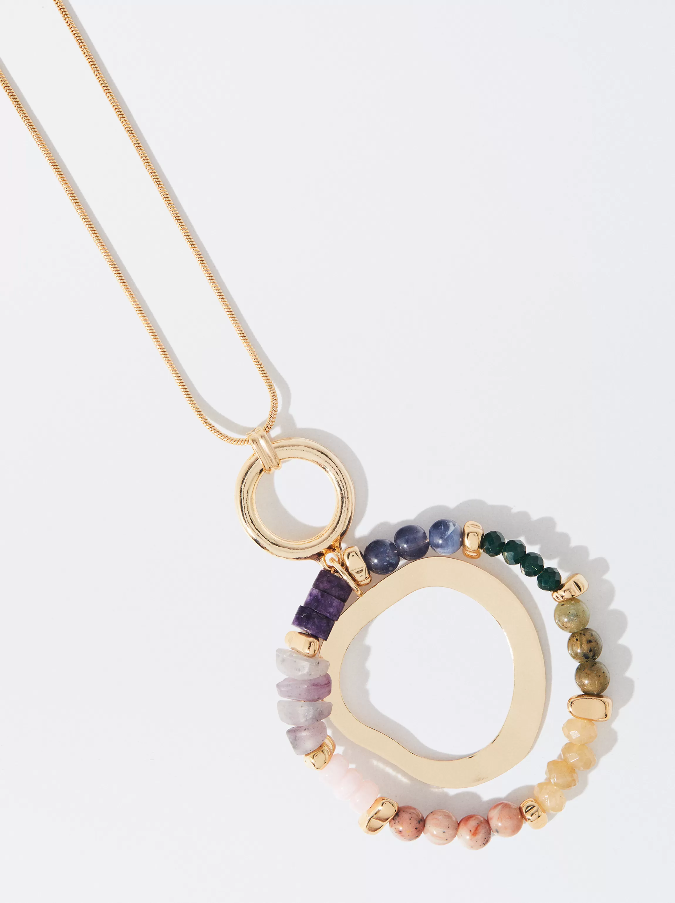 Mujer PARFOIS Collares largos*Collar Dorado Con Colgante Multicolor Multicor