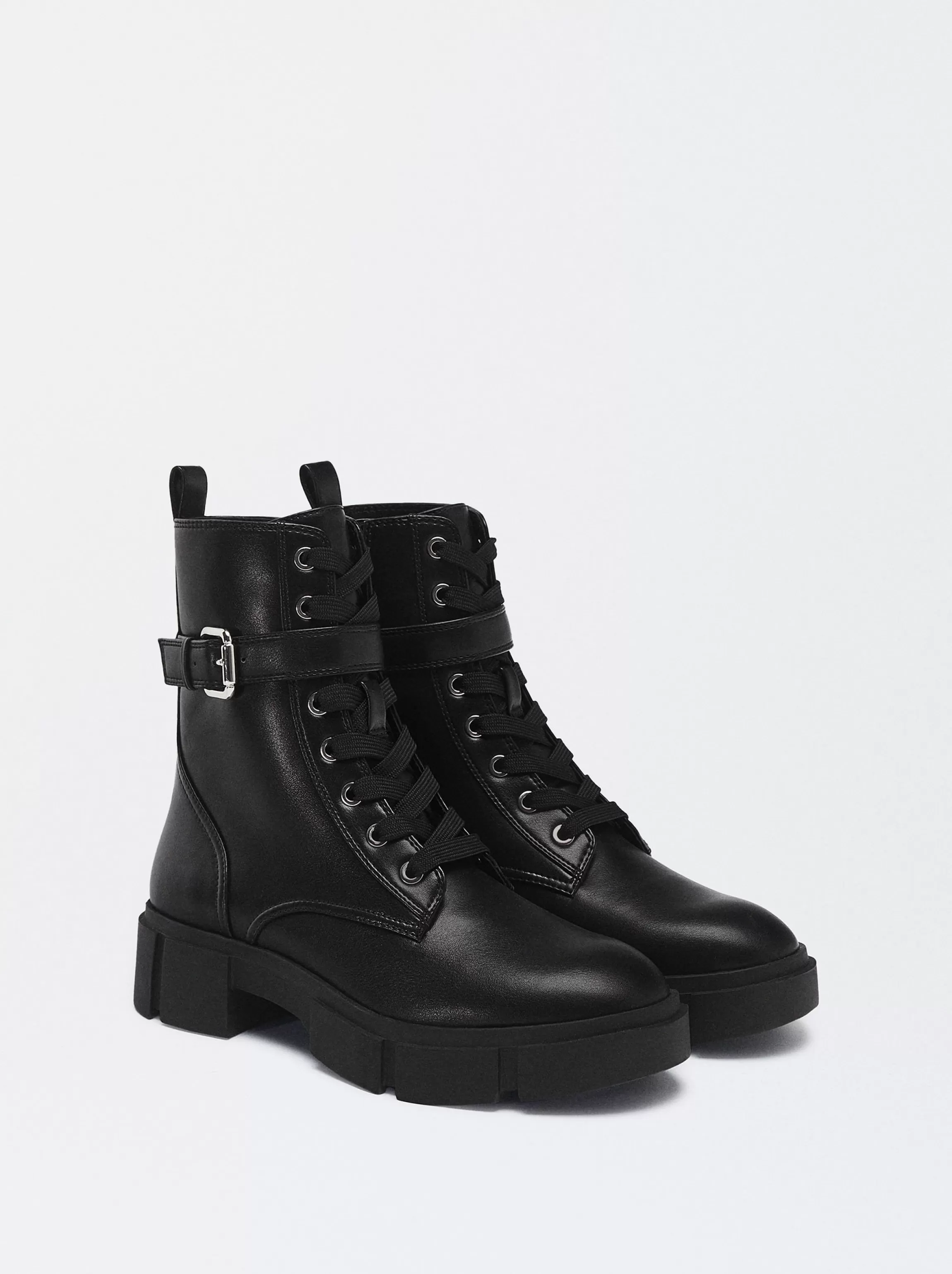 Mujer PARFOIS Botas y Botines*Exclusivo Online - Botín Con Cordones Y Hebilla Negro