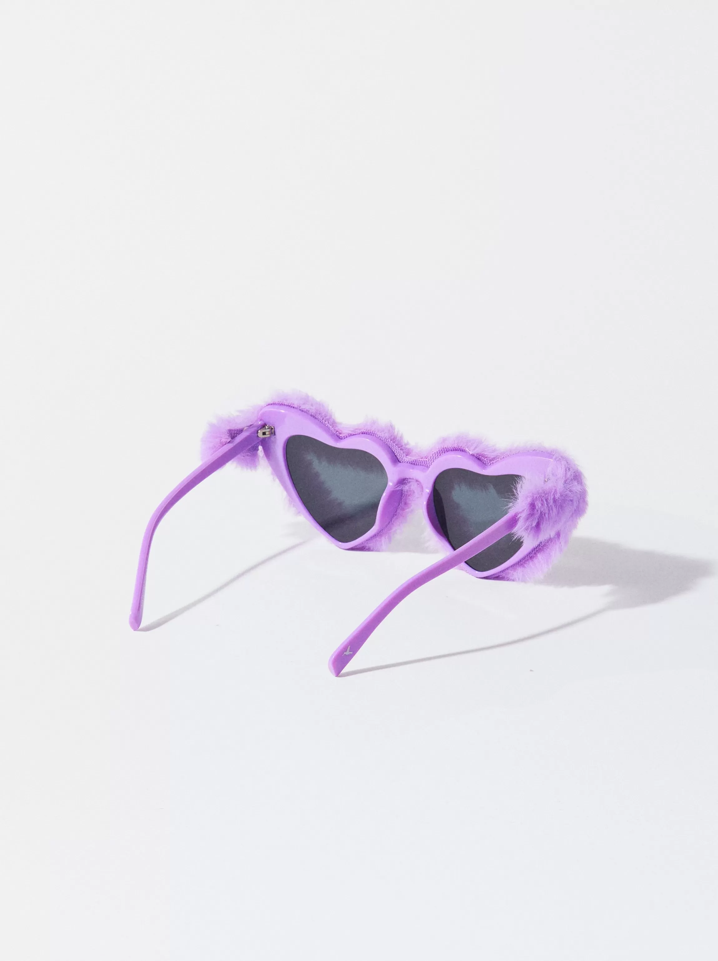 Mujer PARFOIS Gafas de sol de pasta | Gafas de sol Cat Eye*Exclusivo Online - Gafas De Sol Corázon Con Pelo Violeta