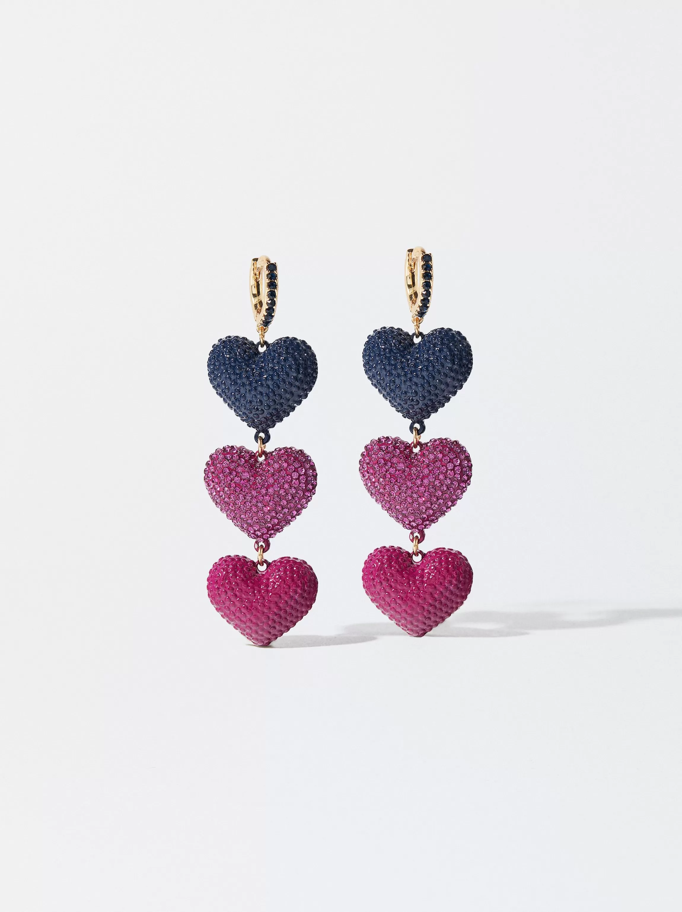 Mujer PARFOIS Pendientes largos*Pendientes Largos Corazón Cristales Multicolor Multicor