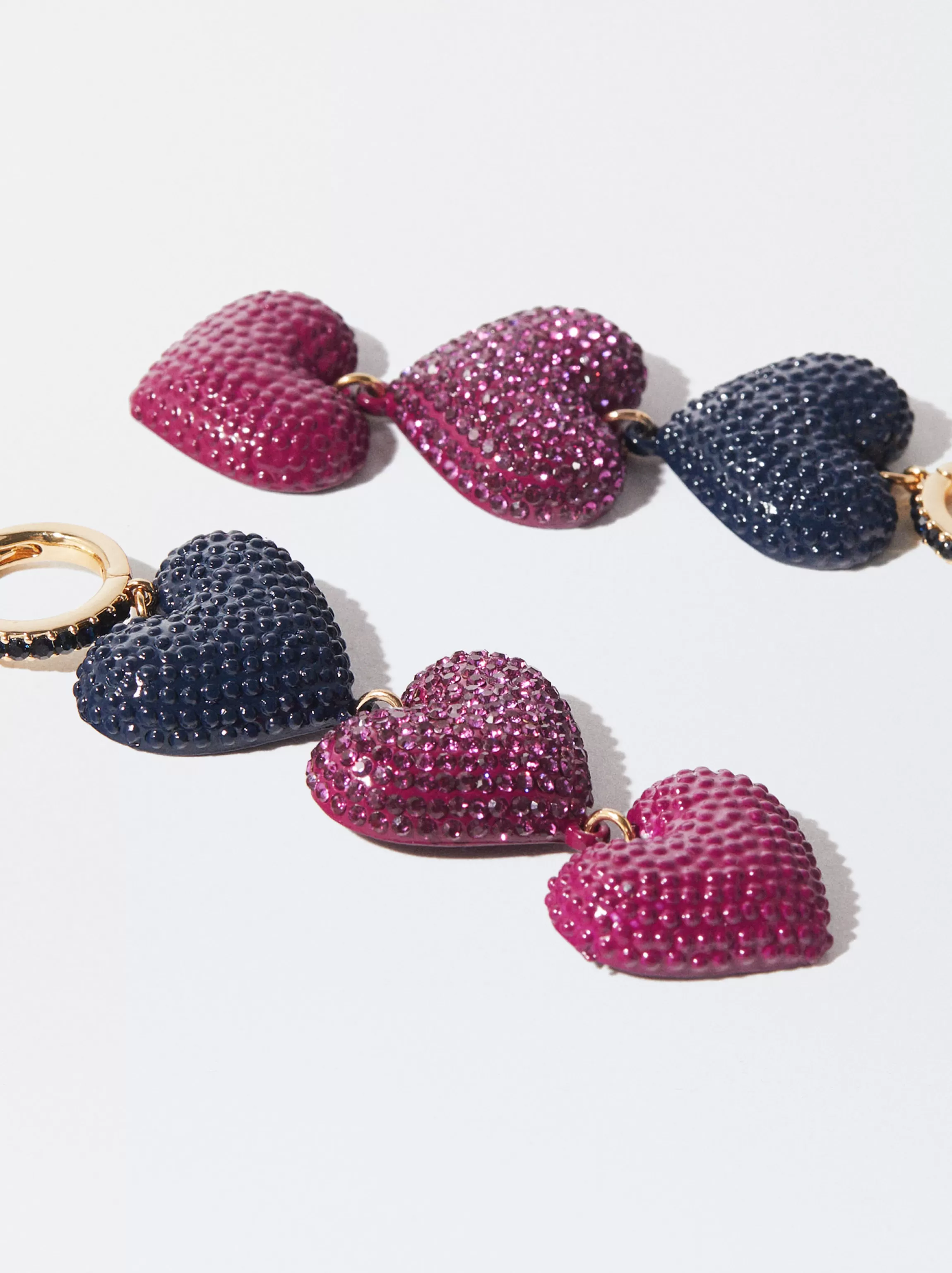 Mujer PARFOIS Pendientes largos*Pendientes Largos Corazón Cristales Multicolor Multicor