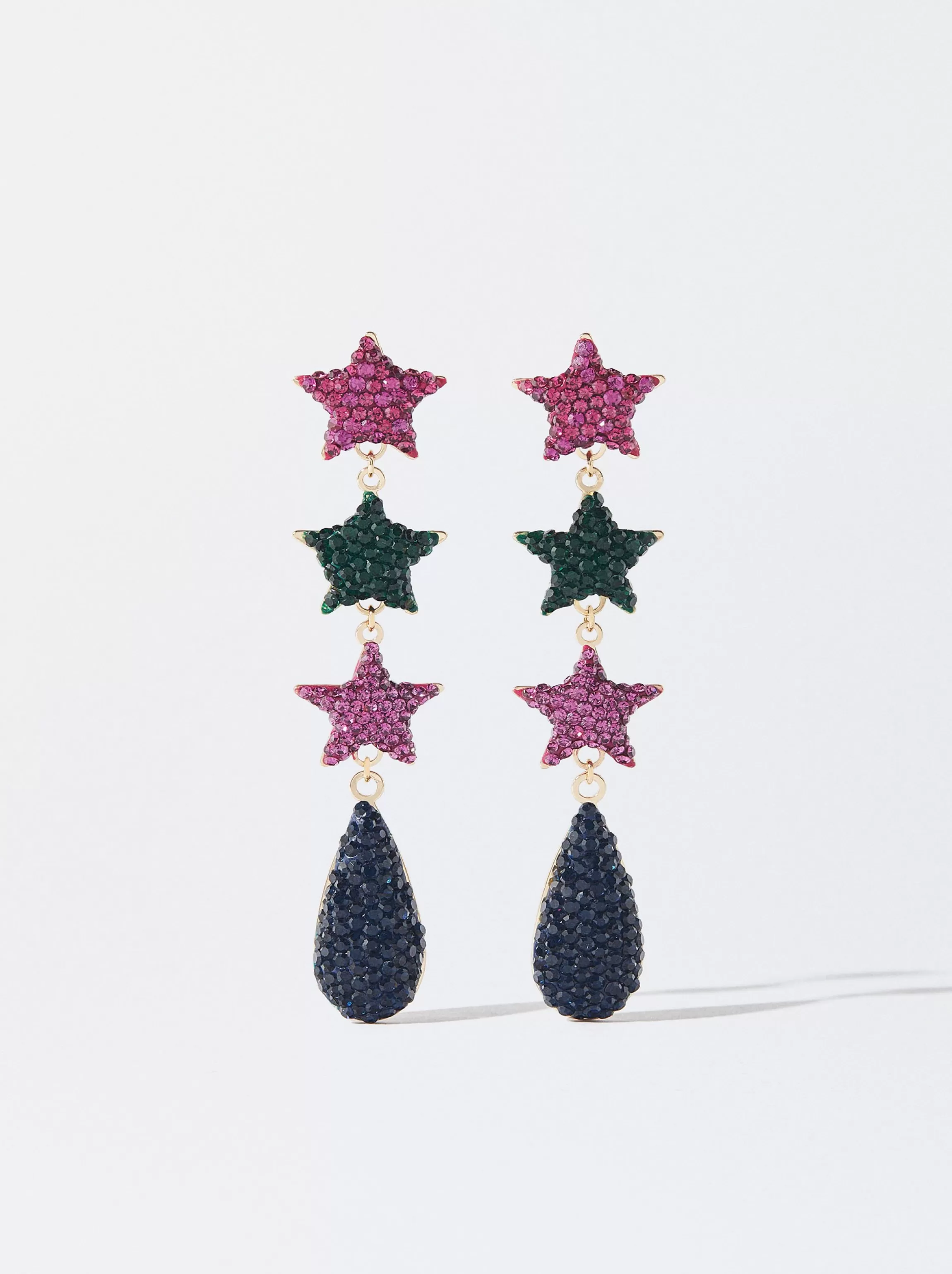 Mujer PARFOIS Pendientes largos*Pendientes Largos Estrellas Cristales Multicolor Multicor