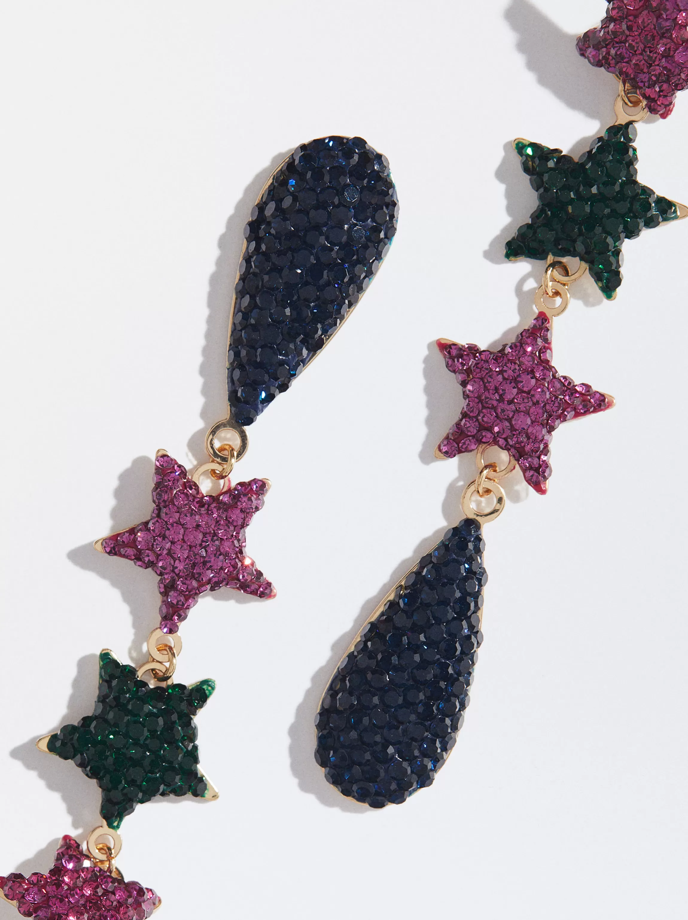 Mujer PARFOIS Pendientes largos*Pendientes Largos Estrellas Cristales Multicolor Multicor