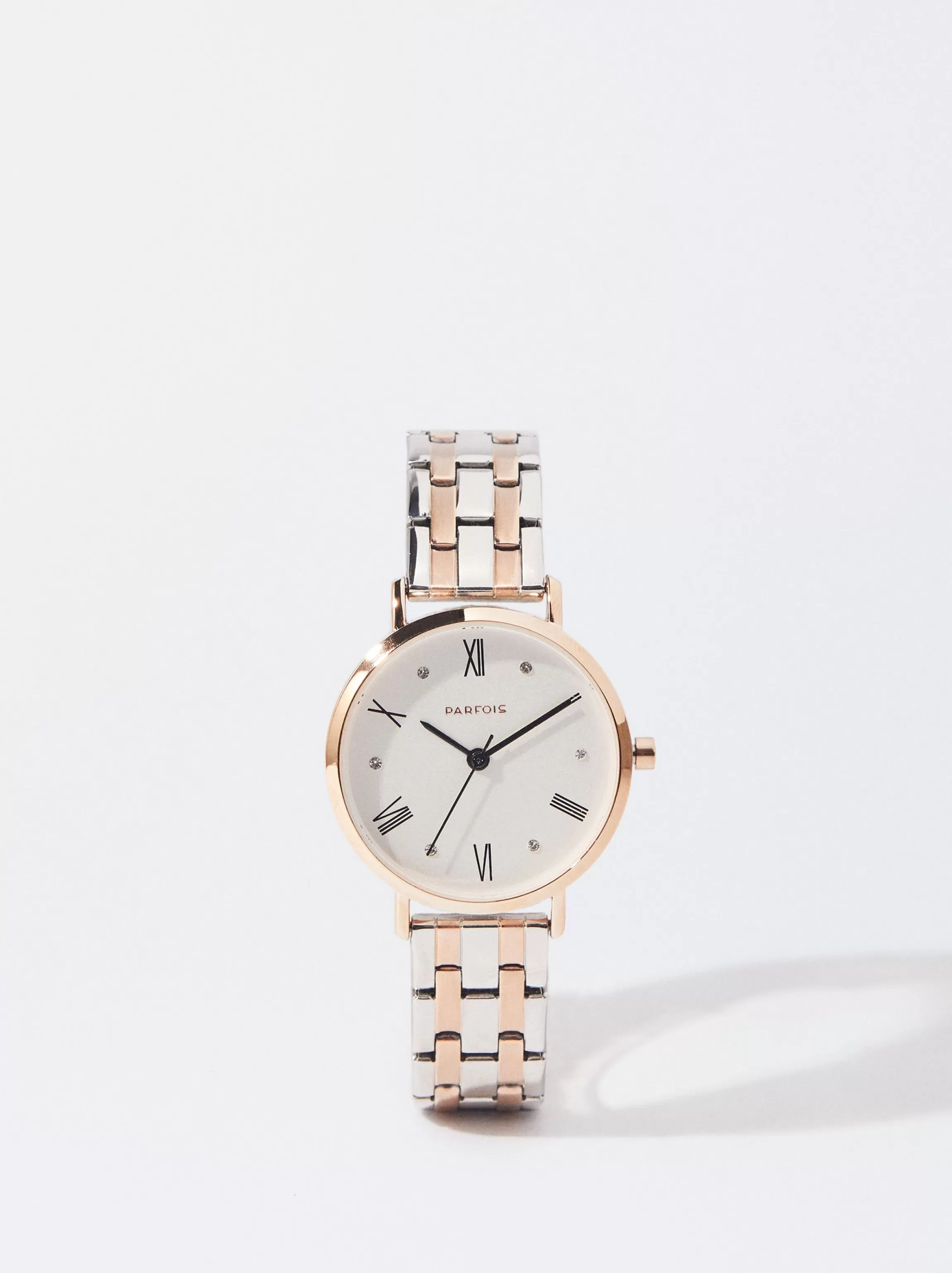 Mujer PARFOIS Relojes Oro Rosa*Reloj Com Pulsera De Acero Bicolor Multicor