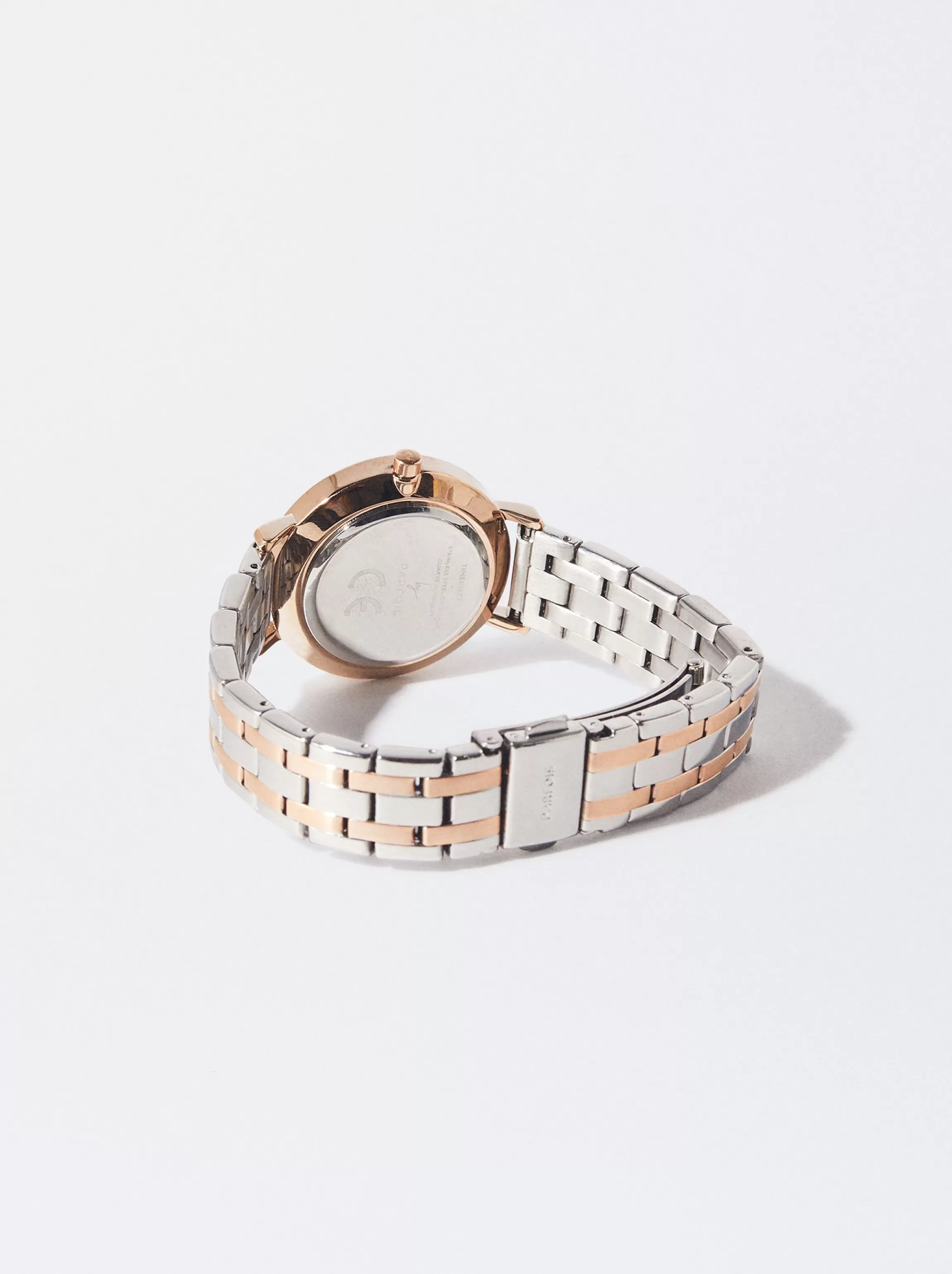Mujer PARFOIS Relojes Oro Rosa*Reloj Com Pulsera De Acero Bicolor Multicor