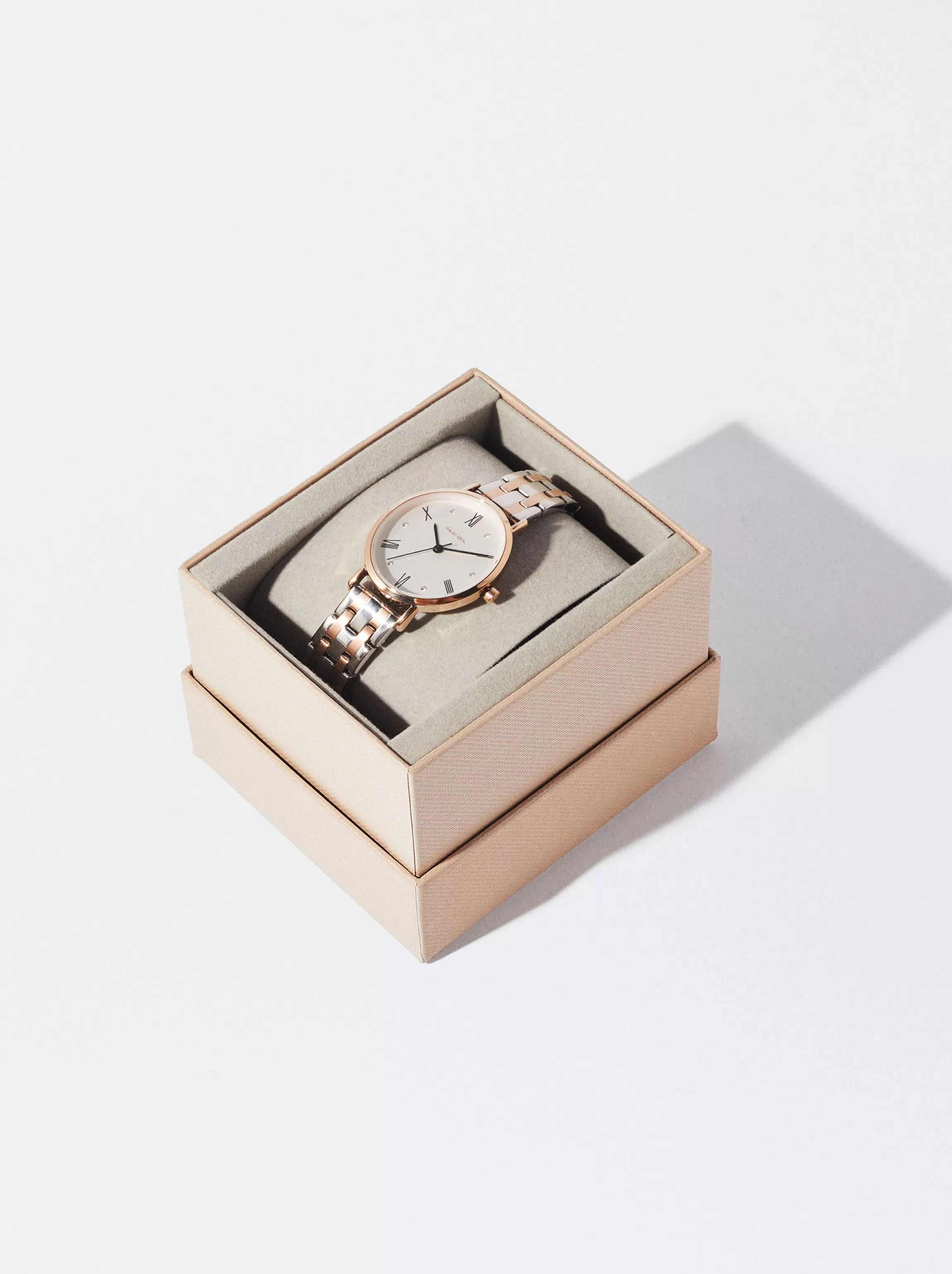 Mujer PARFOIS Relojes Oro Rosa*Reloj Com Pulsera De Acero Bicolor Multicor