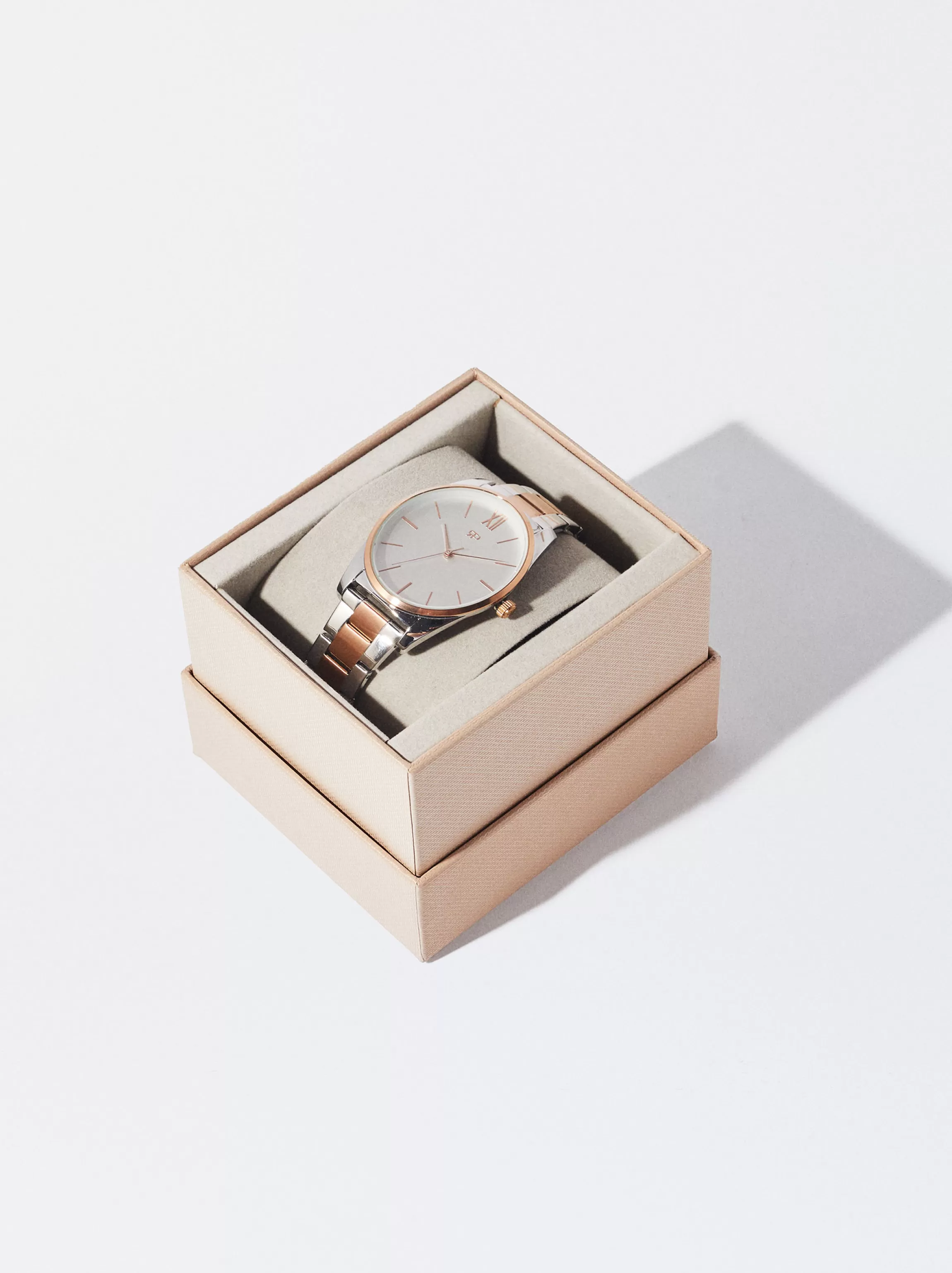 Mujer PARFOIS Relojes Oro Rosa*Reloj Con Pulsera De Acero Bicolor Multicor