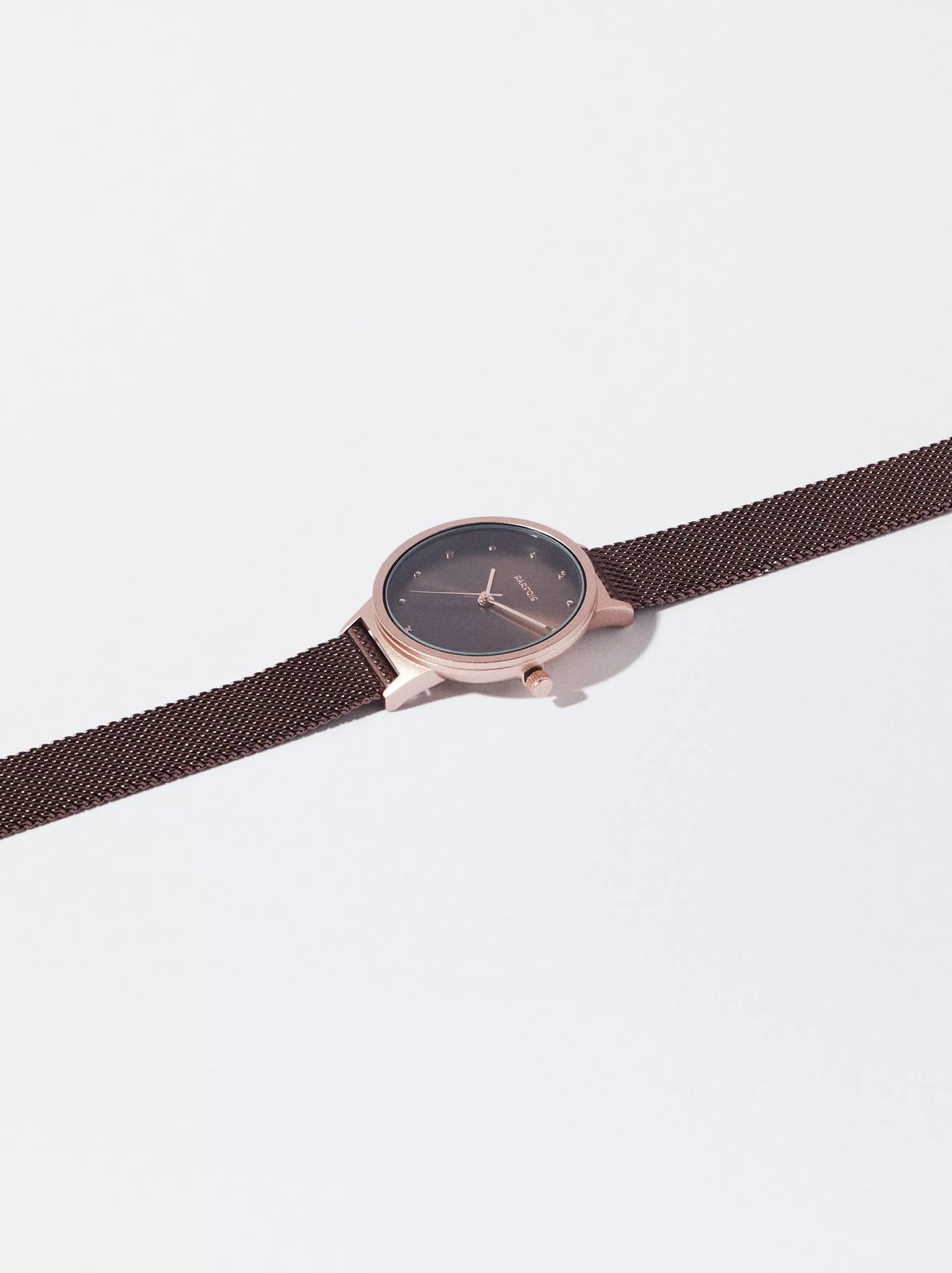 Mujer PARFOIS Relojes Oro Rosa*Reloj De Acero Correa De Malla Metálica Marrón