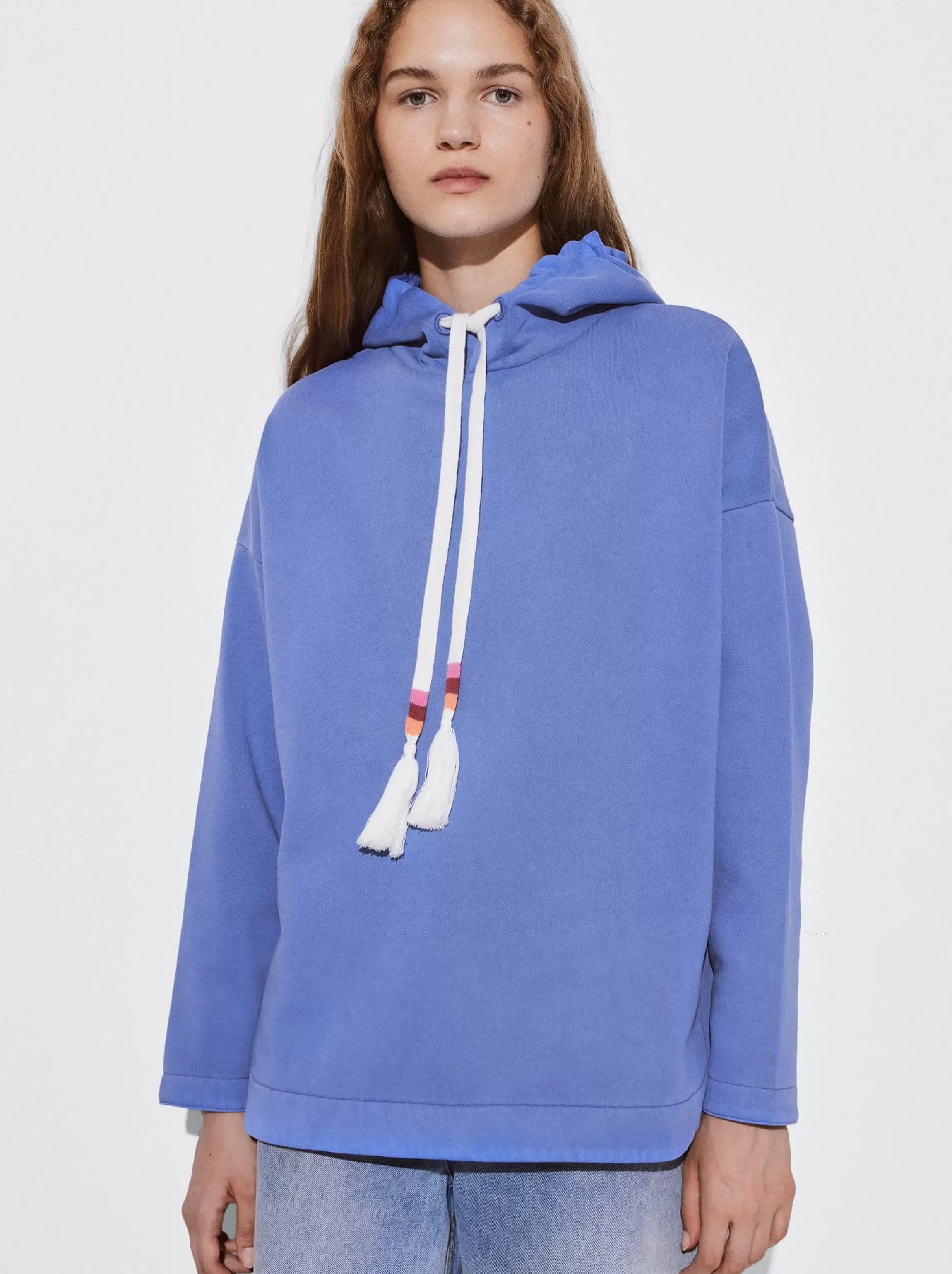 Mujer PARFOIS Sudaderas*Sudadera Con Capucha Y Detalle De Cordón Azul