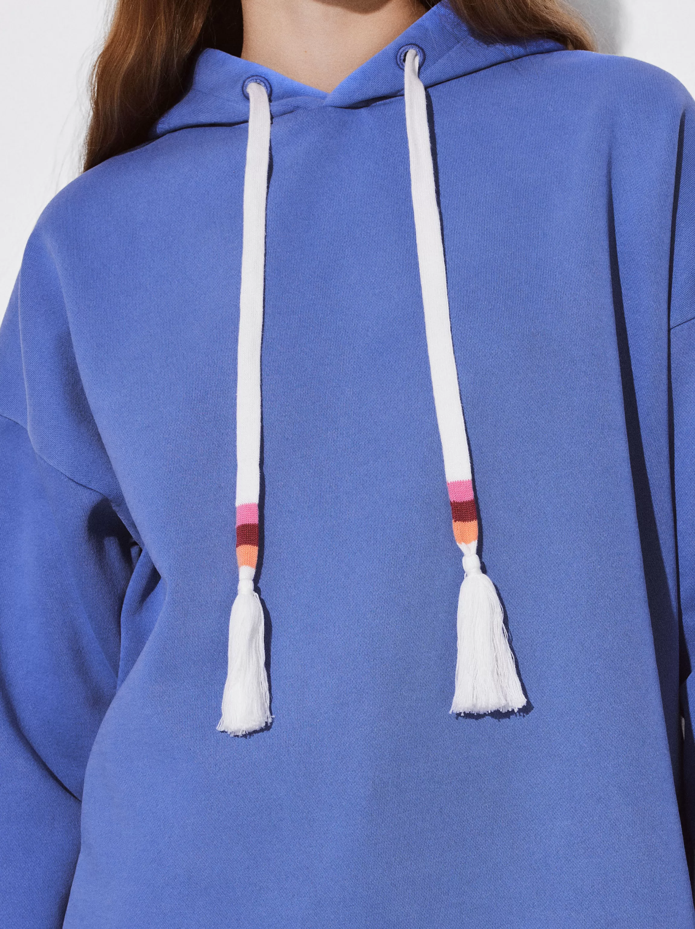 Mujer PARFOIS Sudaderas*Sudadera Con Capucha Y Detalle De Cordón Azul